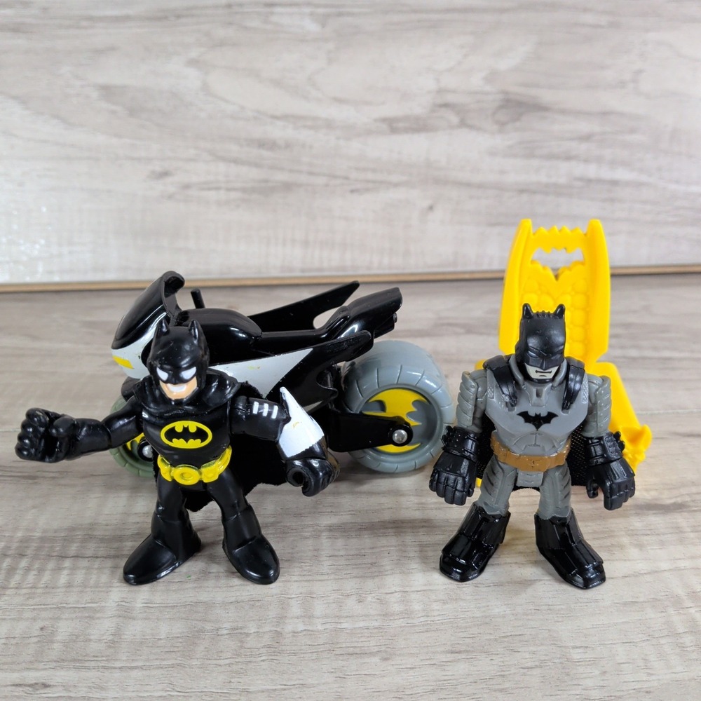 Imaginext BATMAN w/ BATCYCLE Figure LOT of 2